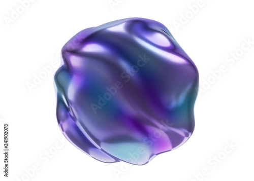 Obraz na plátně Abstract 3d rendering, wavy shape, distorted sphere, modern background design