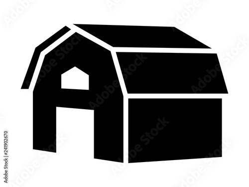 Western prairie barn house flat vector icon for farm apps and websites