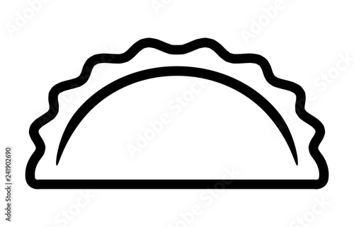 Dumpling, potsticker or jiaozi line art vector icon for food apps and websites photo