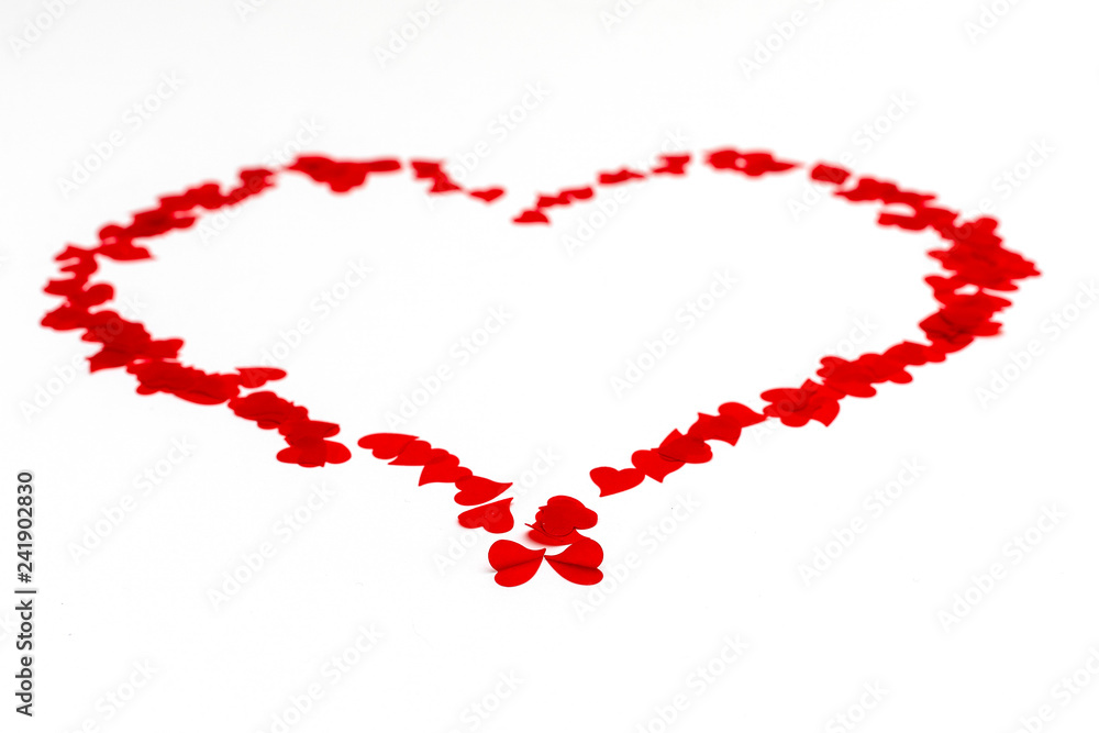 Heart on white background as symbol of Love