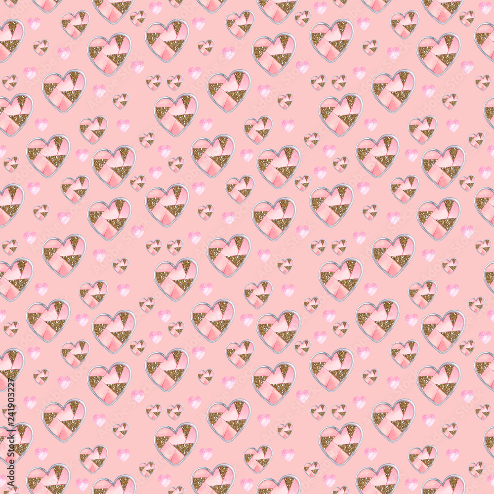 cracked hearts pattern with gold glitter cracked hearts pattern with gold glitter