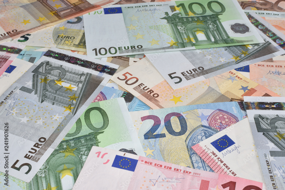 Euro banknotes, closeup, background Euro banknotes, closeup, background