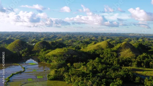 chocolate hill in aerial view, Bohol Philippines photo