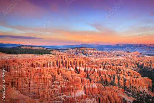 Brilliant Sunset at Bryce Canyon National Park, Utah at the Inspiration Point Overlook