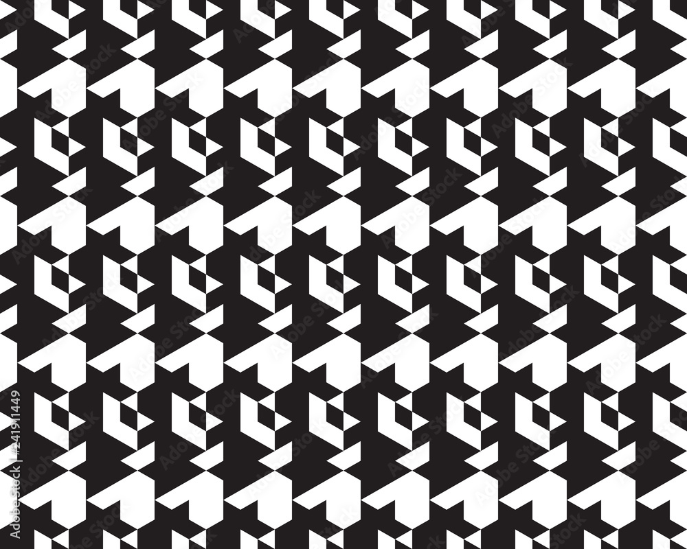 Seamless  monochrome  polygonal black  patterns