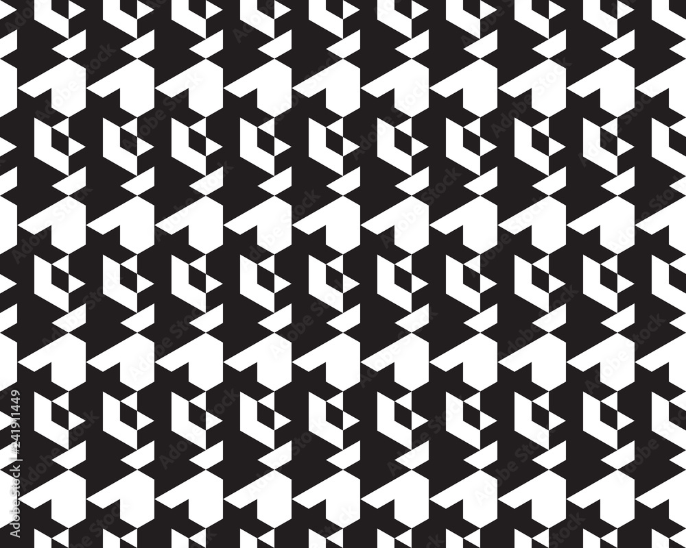 Seamless monochrome polygonal black patterns Seamless monochrome polygonal black patterns
