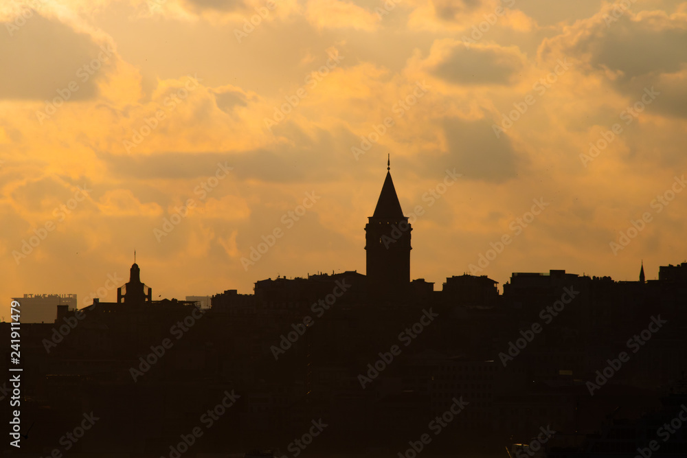 Silhouette of Galata Tower 