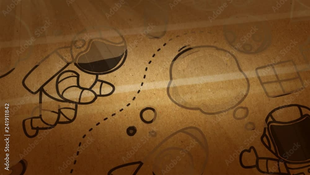 4K vertical scrolling through space doodles over old paper 4K vertical scrolling through space doodles over old paper