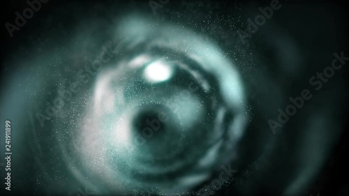 4K Blue galaxy cloud tunnel space particles