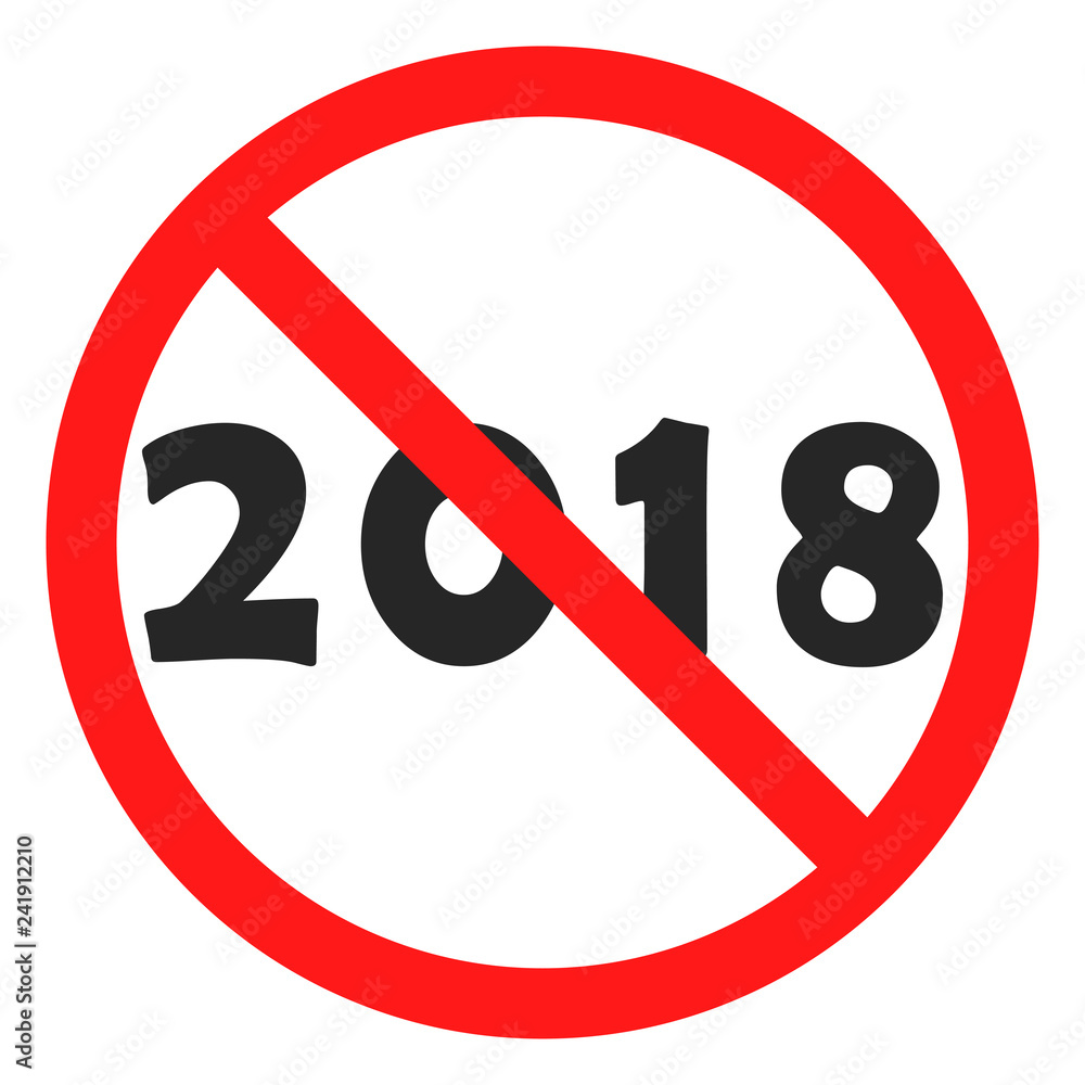 no 2018 number icon black object in red warning sign no 2018 number icon black object in red warning sign