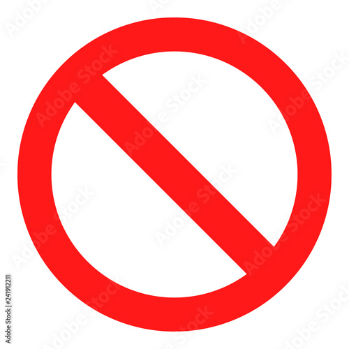 vector no sign icon. Red warning isolated
