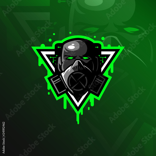 toxic mascot logo design vector with modern illustration concept style for badge, emblem and tshirt printing. head toxic illustration.