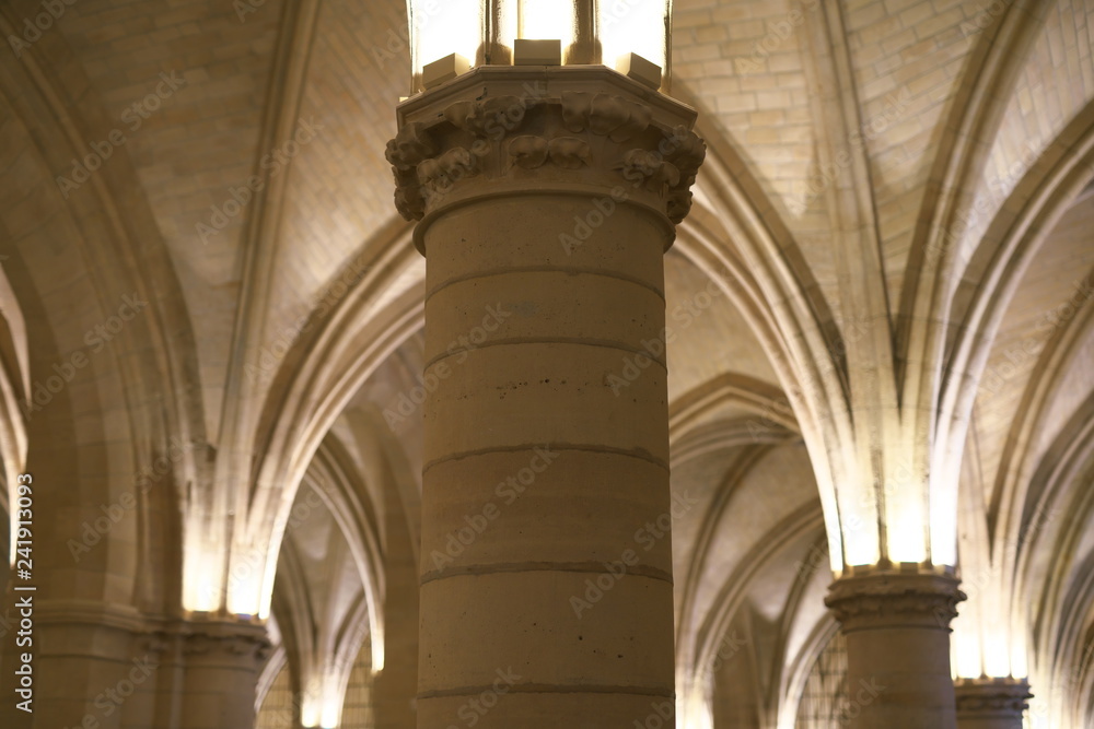 Fototapeta premium Paris,France-October 17, 2018: Inside view of Conciergerie Paris, the former prison, in Cite island ,France 
