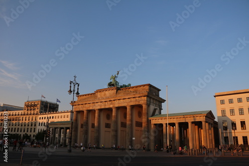 Sunset at the Brandenburg Gate in Berlin  Germany
