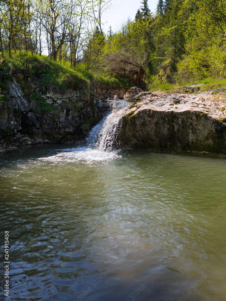 Fototapeta premium Small waterfall in Pieniny Mountains