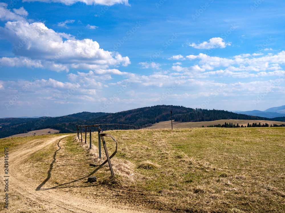 View of the nearby Eastern Beskids from the summit of Ciertaz, Slovakia.