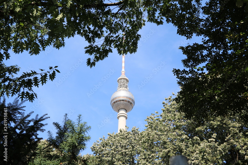 View to the Berlin TV Tower in Berlin, Germany