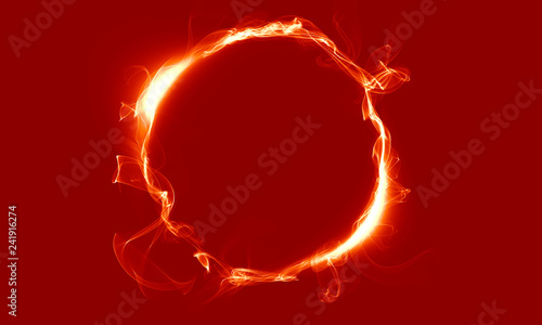 Yellow red ring consisting of a smoke. The magical thing. Fantasy