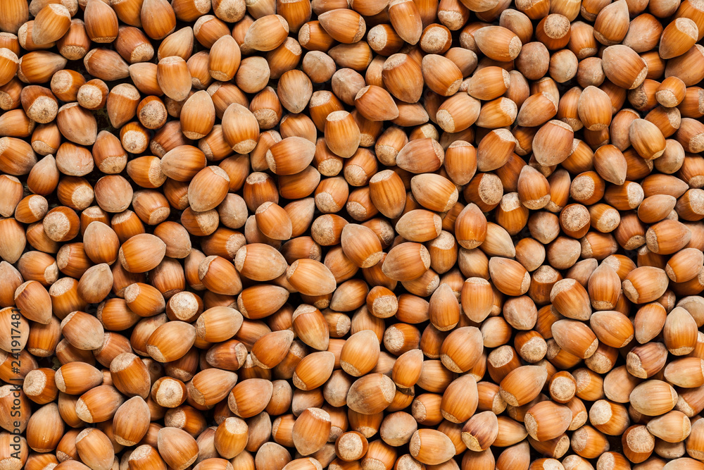 Stack of hazelnuts Stack of hazelnuts