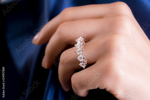 hand with diamond ring