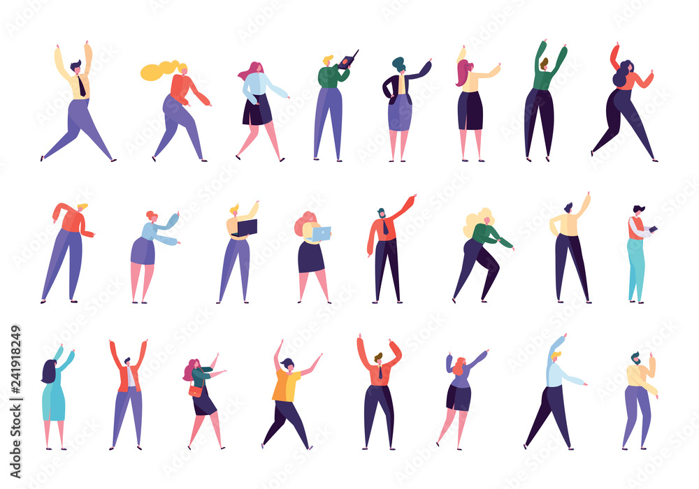 Creative Business Agency People Character Set. Businessman Work Isolated. Various Gesture Employee Team Stand Together. Businesswoman Manager Flat Cartoon Vector Illustration Collection Creative Business Agency People Character Set. Businessman Work Isolated. Various Gesture Employee Team Stand Together. Businesswoman Manager Flat Cartoon Vector Illustration Collection