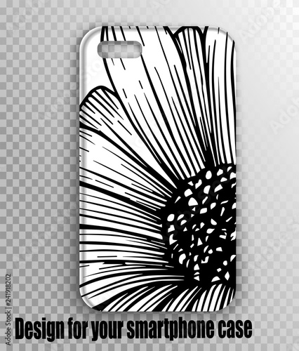 Beautiful stylish design of a cover with a gerbera flower - a stylish accesso...
