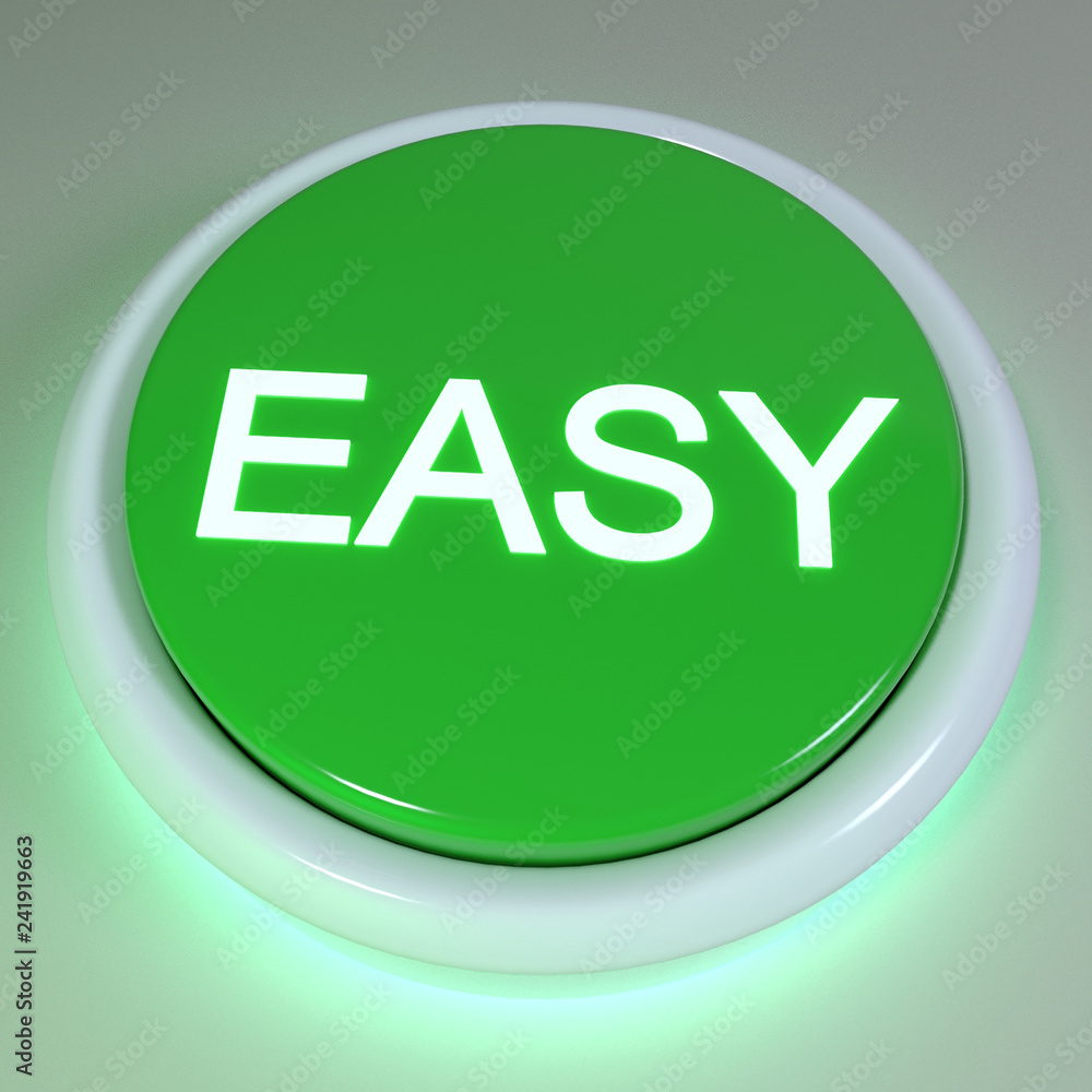 Push Button - Easy - 3D Illustration, Push Button - Easy - 3D Illustration,