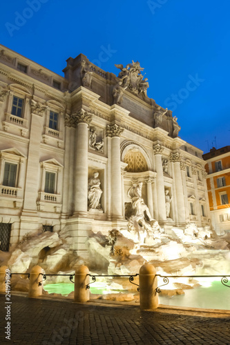 The famous Trevi fountain by night, Rome, Italy.