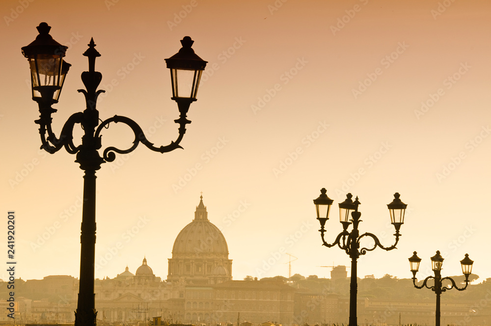 Fotografie Rome skyline and Saint Peter Basilica