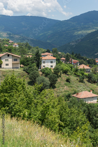 Panorama with village of Gega and Ograzhden Mountain, Blagoevgrad Region, Bulgaria