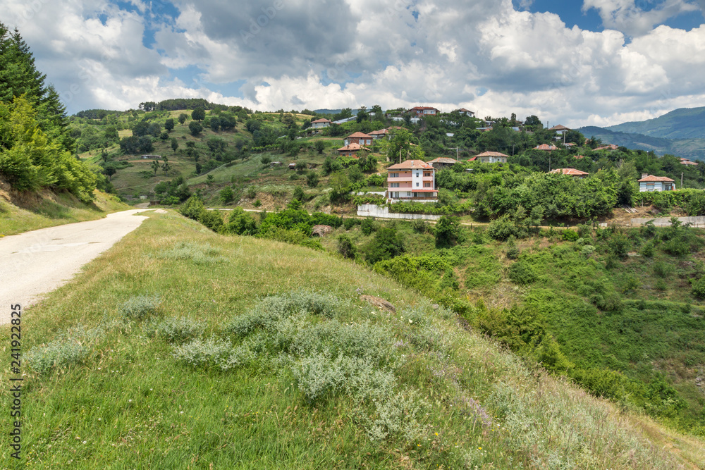 Panorama with village of Gega and Ograzhden Mountain, Blagoevgrad Region, Bulgaria Panorama with village of Gega and Ograzhden Mountain, Blagoevgrad Region, Bulgaria