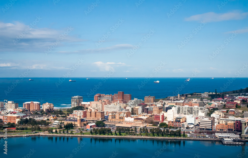 Newcastle skyline - New South Wales Australia. Aerial view of the city