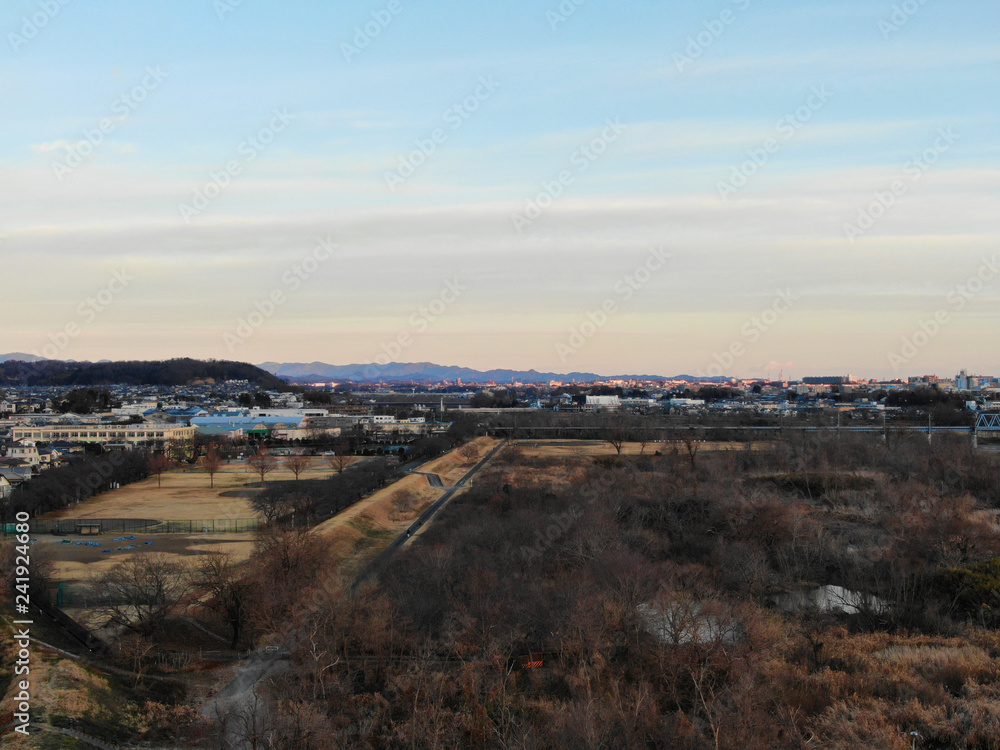 Obraz premium 東京 多摩川 朝焼け 15