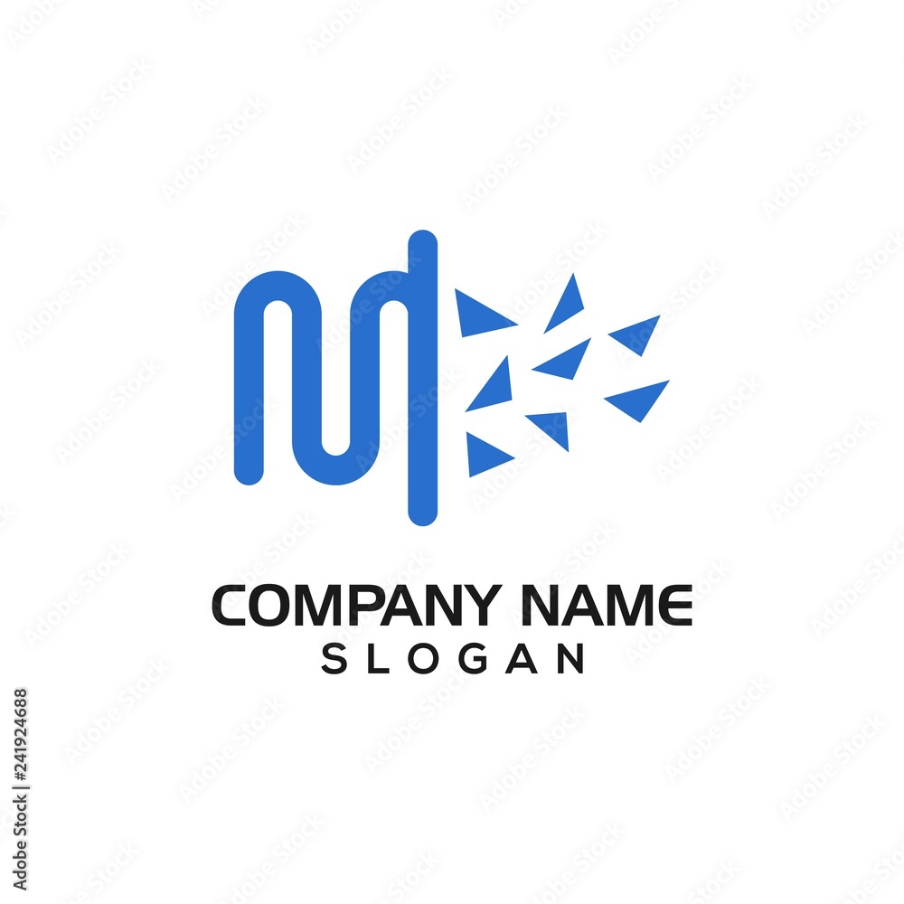 Analog to digital symbol for technology or data logo template Analog to digital symbol for technology or data logo template