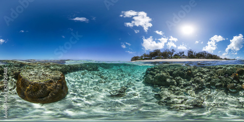 Photography Under over of reef near island