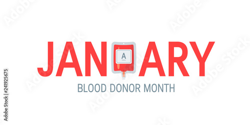January national blood donor month vector concept
