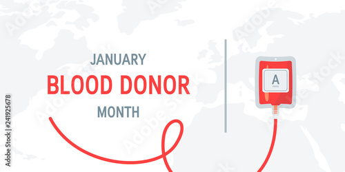 January national blood donor month vector concept