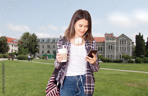 student at university campus