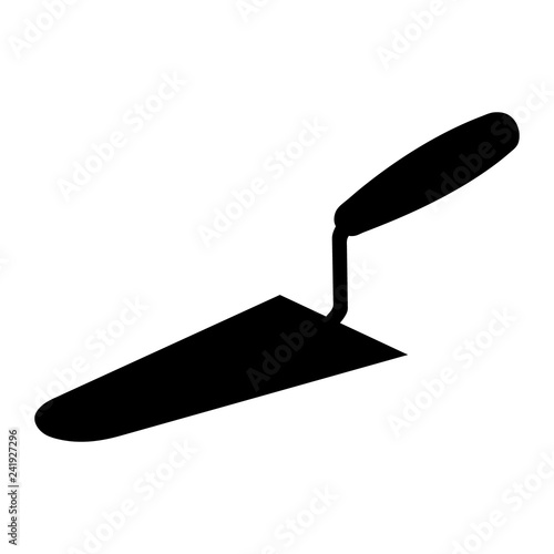 Isolated black and white trowel as an icon for masonry purposes - Eps10 vector graphics and illustration