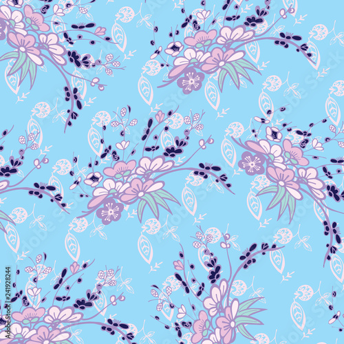 Fashionable pattern in small flowers. Floral background for textiles.