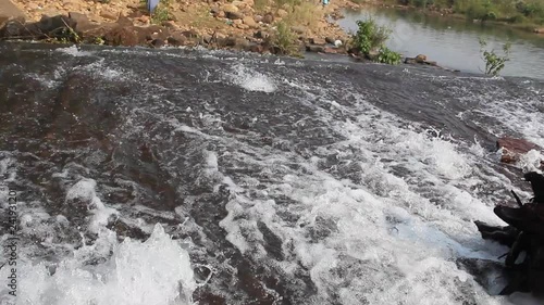 water flowing over the rocks