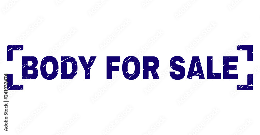 BODY FOR SALE title seal print with corroded texture. Text title is placed inside corners. Blue vector rubber print of BODY FOR SALE with unclean texture. BODY FOR SALE title seal print with corroded texture. Text title is placed inside corners. Blue vector rubber print of BODY FOR SALE with unclean texture.