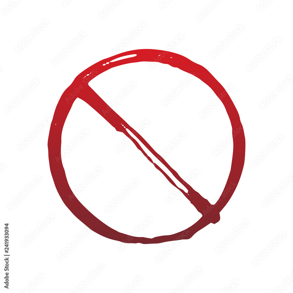 Hand drawn no sign, isolated on white background, vector illustration. Hand drawn no sign, isolated on white background, vector illustration.