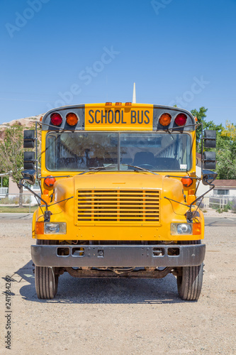 Traditional yellow school bus in North America
