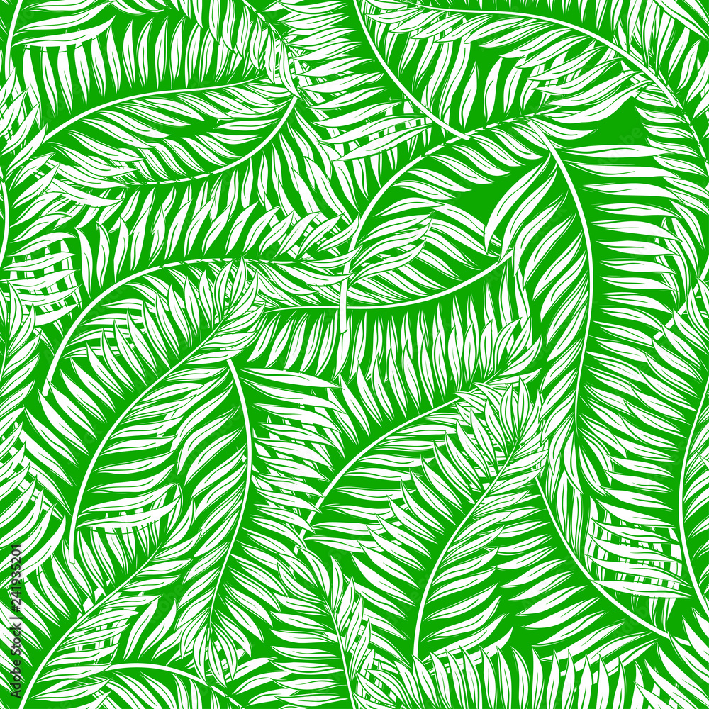 Seamless palm leaves
