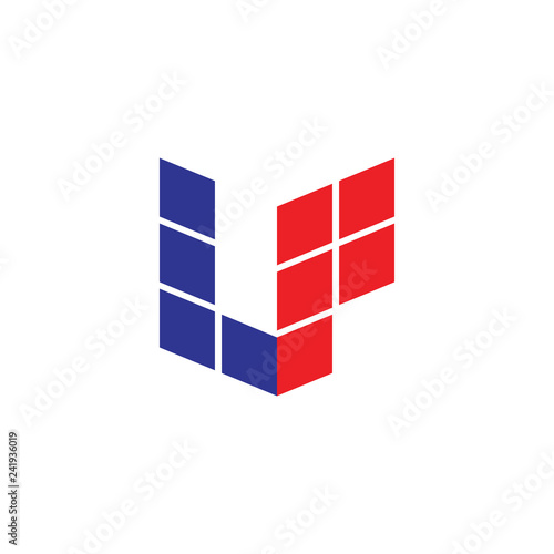 3D LP logo letter design