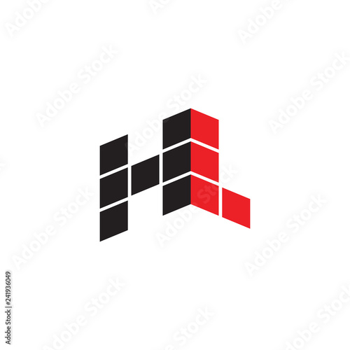 3D HL logo letter design