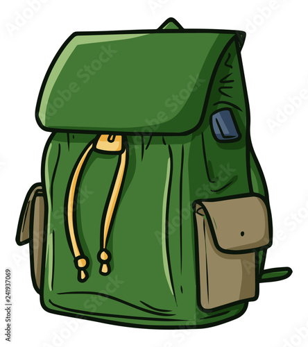 Cute and funny green unisex backpack for your fashionable stye - vector