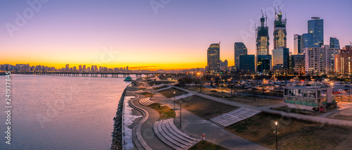 Sunrise at han river,Seoul south korea.