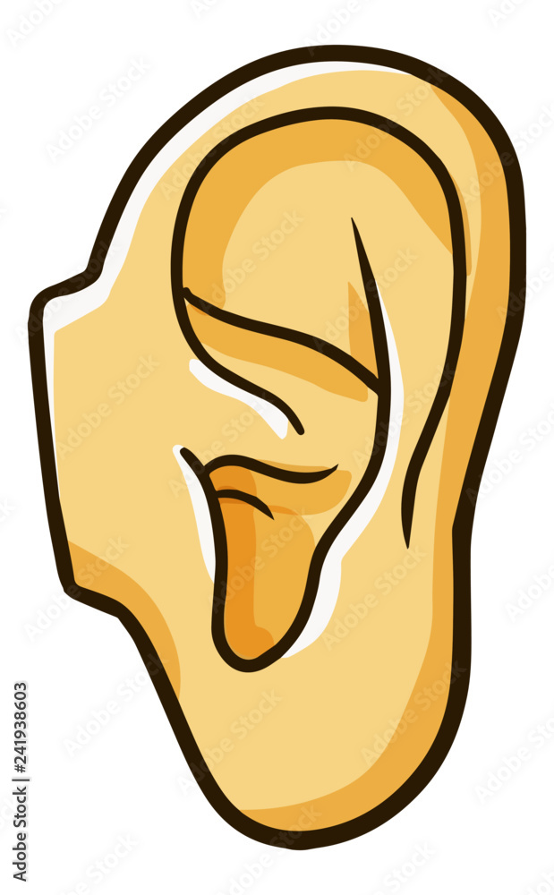 Funny and cute ear in cartoon style - vector Funny and cute ear in cartoon style - vector